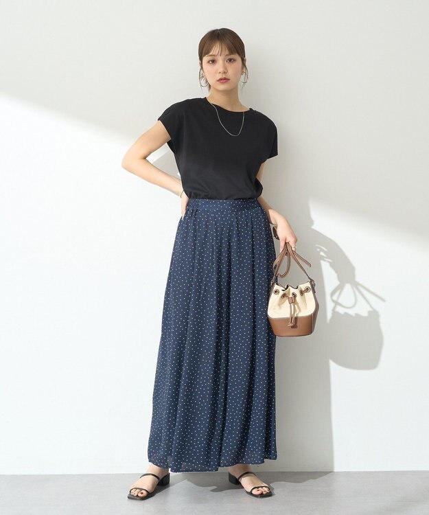 earth music&ecology 選べる丈アソートスカーチョ Dot Navy