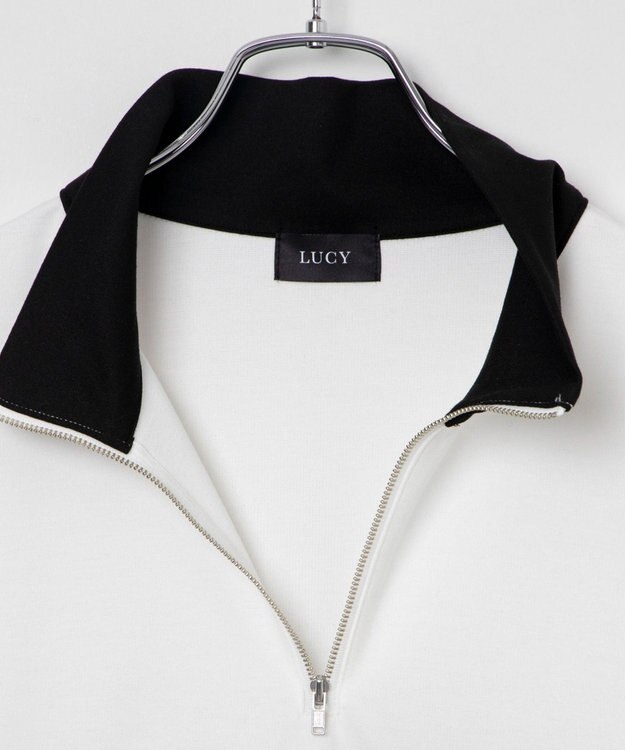 WEGO ドルマンポンチハーフジップロンT ホワイト