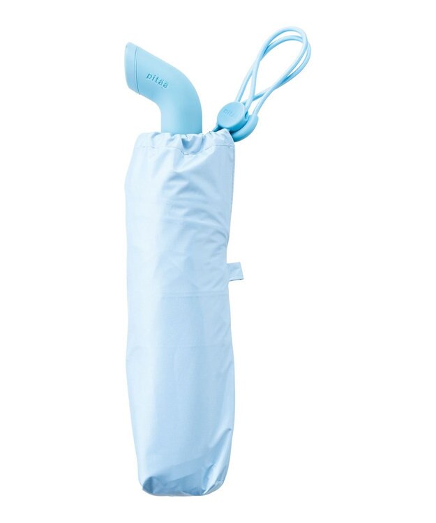 MOONBAT 【Pitaa】マグネット 無地 晴雨兼用日傘 折りたたみ傘 遮光率100%/UVカット率100%/UPF50+/遮熱効果/撥水加工/55cm サックスブルー