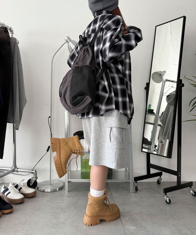 WEGO 【ユニセックス着用ITEM】メッシュポケットナップサック グレー