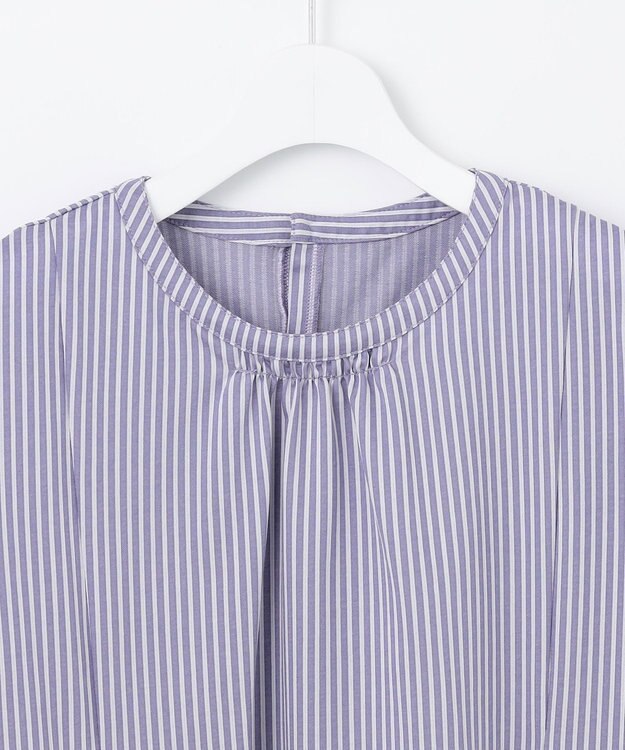 J.PRESS LADIES S 【WEB限定・洗える】ストライプジャージー フレア カットソー 【WEB限定】パープルストライプ系