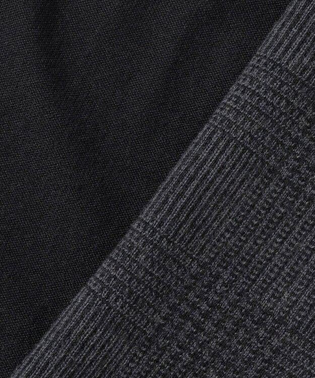 GOTAIRIKU 体温調整に【洗える/チクチクしにくい/ピリングしにくい】イタリア糸 ハイゲージ ベスト_WOOL100% ブラック×グレー細チェック