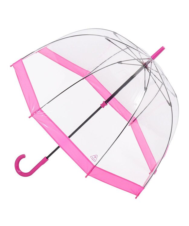 MOONBAT 【雑誌掲載／non・no】フルトン (FULTON) Birdcage ワンポイントロゴ 長傘 透明傘 ローズピンク