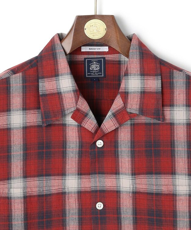 J.PRESS MEN 【J.PRESS ORIGINALS】【UNISEX】Indian Madras Open Shirts / Baggy-Fit レッド系4
