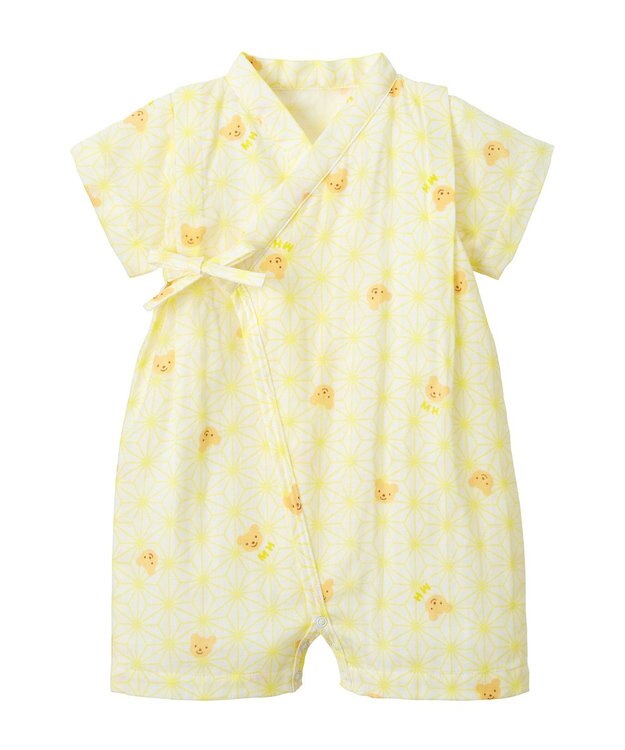 MIKI HOUSE HOT BISCUITS 【ミキハウス】【50-80cm】甚平オール 黄