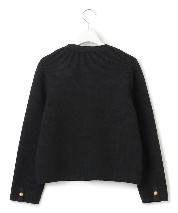 23区 【洗える】コットンリリー ニットジャケット ブラック系