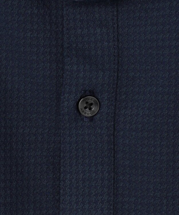 JOSEPH ABBOUD 【オーガニックコットン使用・JAPANファブリック】ミニ千鳥サッカー ポロシャツ ネイビー系