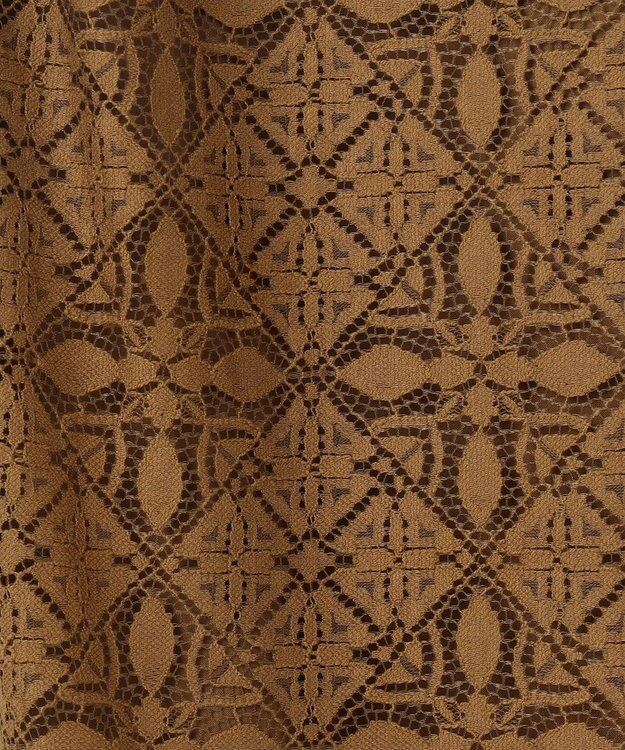 ICB L 【洗える】タイルパターンレース ワイドストレートパンツ キャメル系