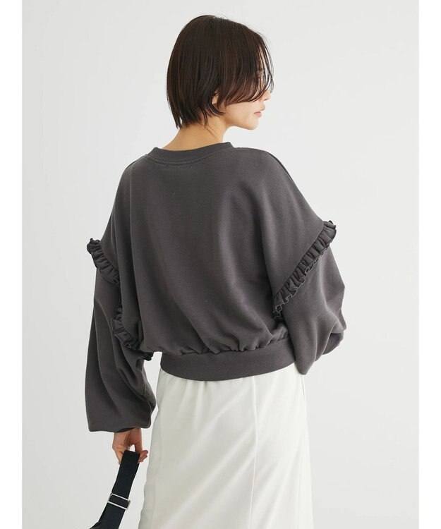 Green Parks ・Ｐｅｔｉｔ　Ｆｌｅｕｒ　ボリュームスリーブスウェット Charcoal Gray