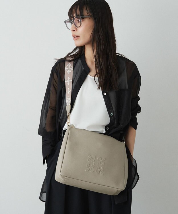 russet エンボスモノグラム2WAYショルダーバッグ(CE-1692) GrayBeige