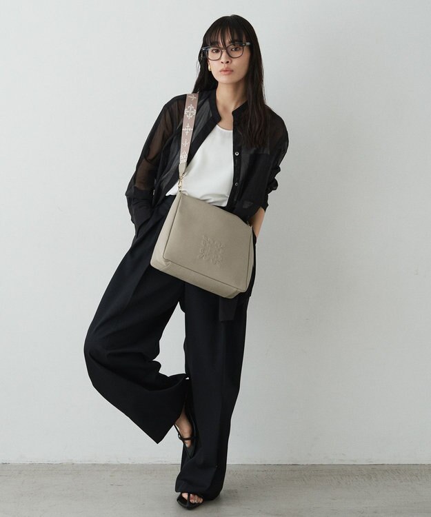 russet エンボスモノグラム2WAYショルダーバッグ(CE-1692) GrayBeige