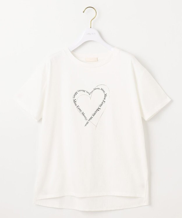 ANY SIS 【洗える】アソートロゴ Tシャツ ハートオフ