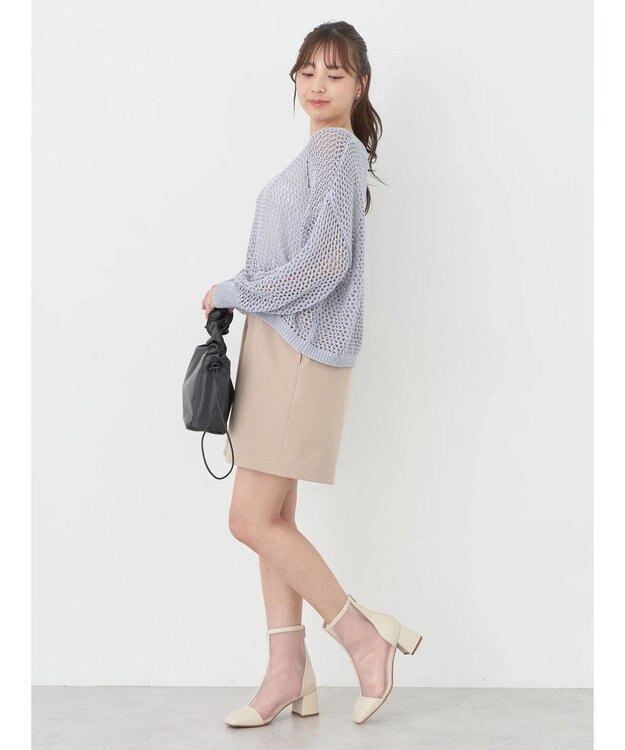 earth music&ecology スパンコールショートゆるニット Sax