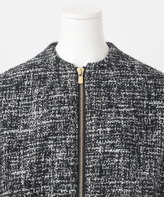 23区 【エステータ】NESSO ツイード ブルゾン ブラック系1