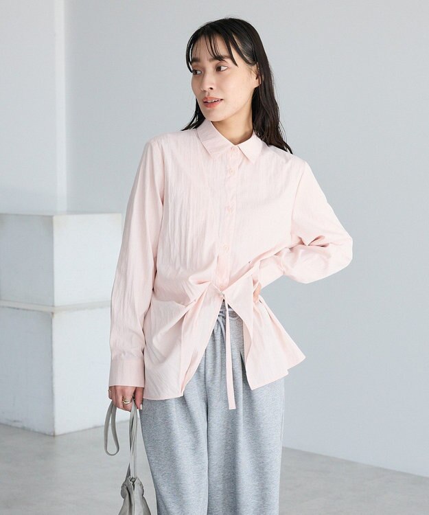 CRAFT STANDARD BOUTIQUE ベルト付きカシュクールシャツ Light Pink