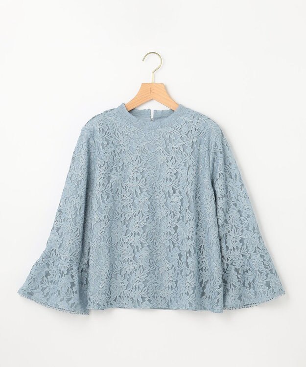 組曲 L 【23SS】ラッセルフラワーレースブラウス サックスブルー系