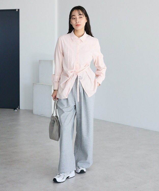 CRAFT STANDARD BOUTIQUE ベルト付きカシュクールシャツ Light Pink