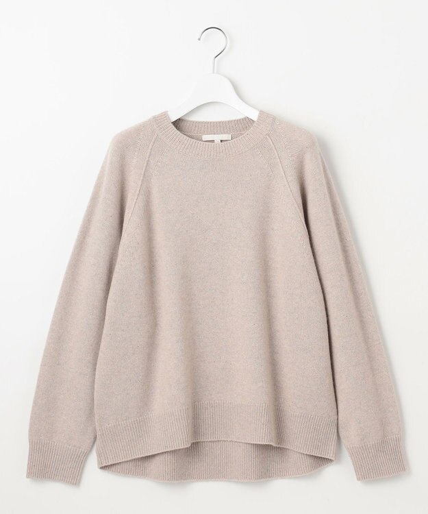 自由区 S 【カタログ掲載】ウールカシミヤブレンドスパンコールラグランスリーブ ニット ベージュ