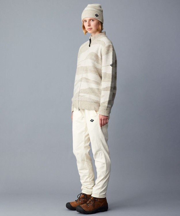 JOSEPH ABBOUD MOUNTAIN 【イタリア糸使用/軽量】ブークレーカモフラージュ  ニット ブルゾン ホワイト系9