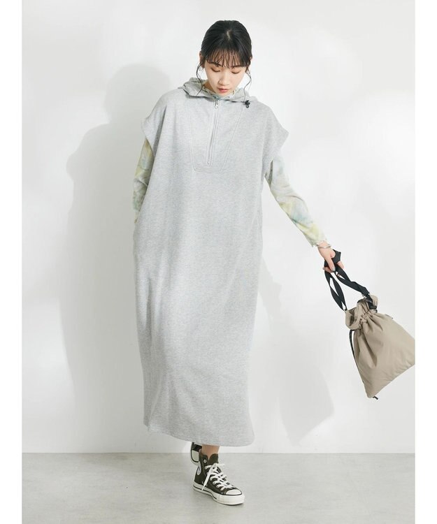 CRAFT STANDARD BOUTIQUE 裏毛フーディーワンピース Gray Mixture