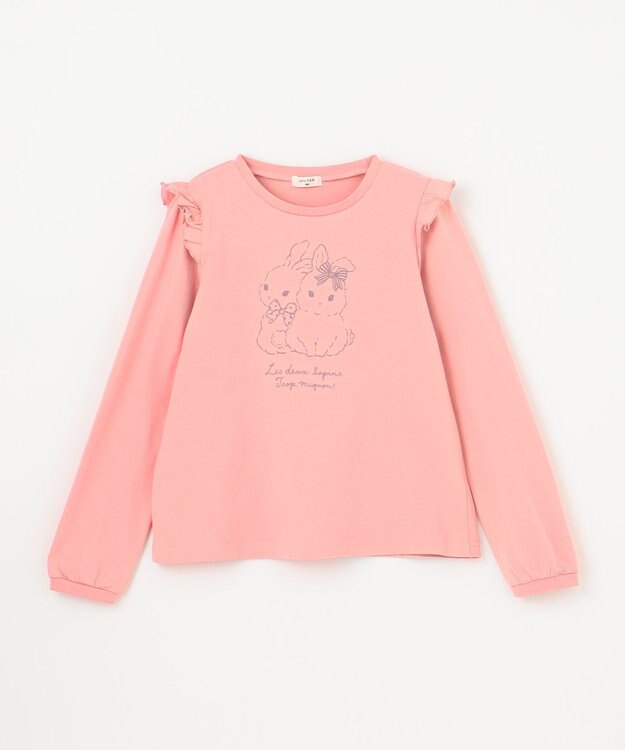 ANY KIDS 【WEB限定】7days プリント 長袖Tシャツ ピンク×ウサギ