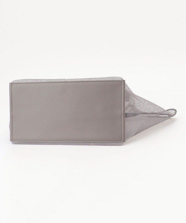 ANY ギンガムチェック巾着付メッシュトートバッグ グレー