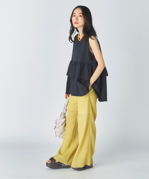 OP／FILA 【Ocean Pacific】らくティブ｜ティアードフリルデザインタンクトップ ブラック