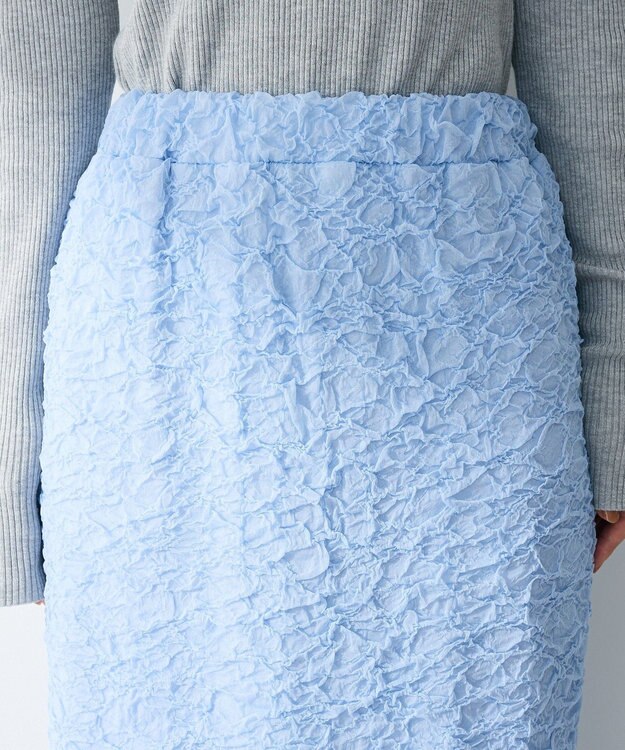 Green Parks 表面感ポコポコＩラインスカート Sax