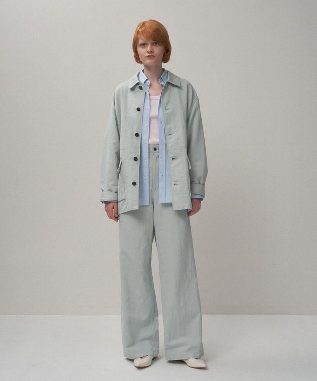 ATON COTTON LINEN KATSURAGI | ワークジャケット DULL SAX