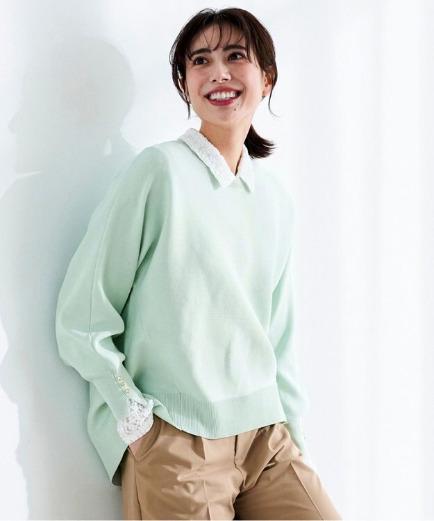 ANY SIS L 【花粉リリース】ドルマン ニット ミント