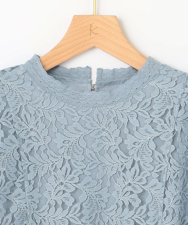 組曲 L 【23SS】ラッセルフラワーレースブラウス サックスブルー系
