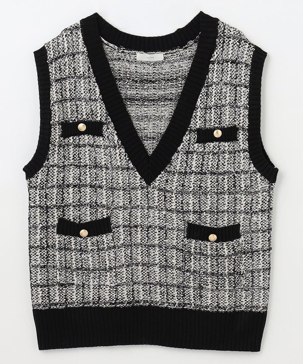 ANY 【洗濯機可】ツイーディベスト ブラック