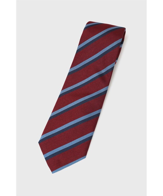 DAKS シルクジャカード 3フォールドタイ ダークスカーレット