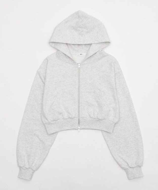 WEGO ショートZIPパーカー アッシュグレー
