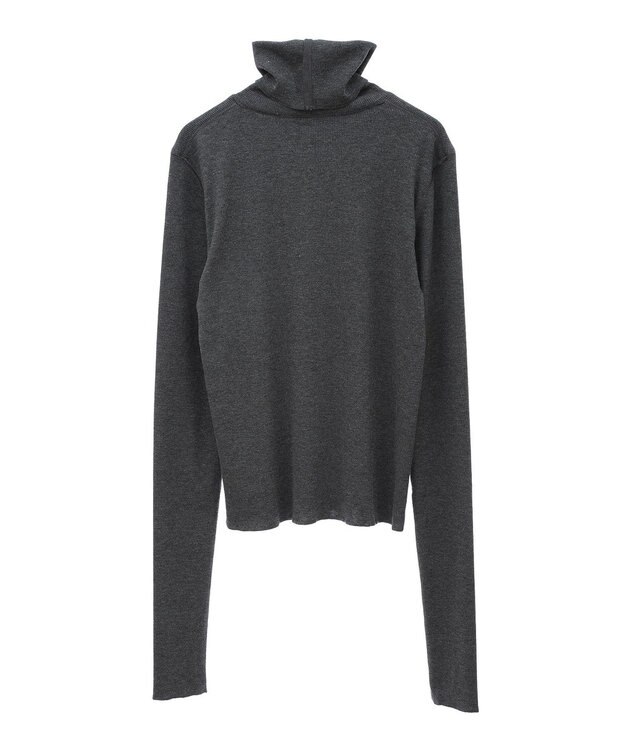 earth music&ecology リブタートルネックプルオーバー Gray