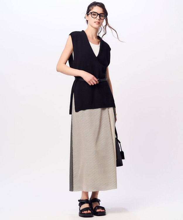 23区 S 【洗える】コットンコード ニットベスト ブラック系