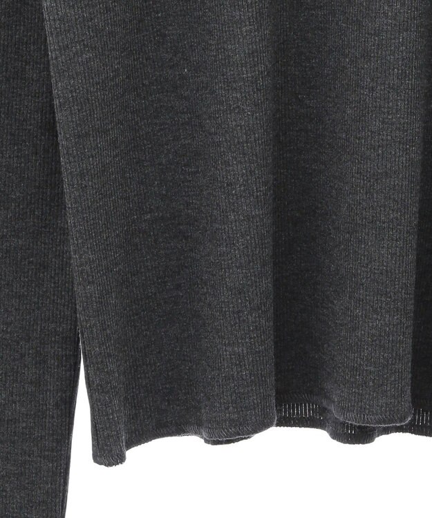 earth music&ecology リブタートルネックプルオーバー Gray