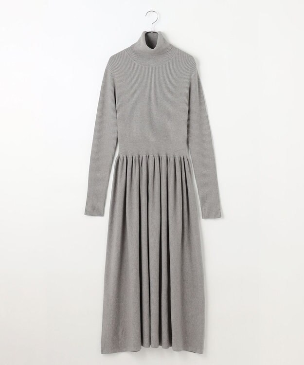 #Newans 【カシミヤ混】フィット＆フレアニットワンピース グレー