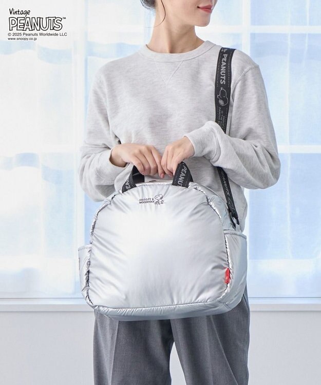 ROOTOTE 8454【スヌーピー】IP.ミディアム.パデット.ピーナッツ-0S 02：シャイニーシルバー