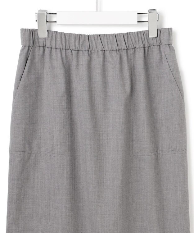 ICB 【洗える】T/Wブロード ナロースカート ライトグレー系