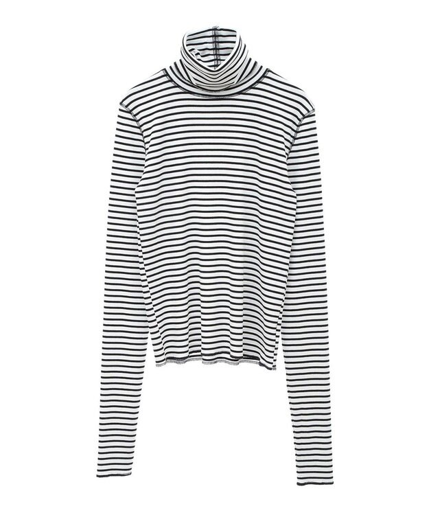 earth music&ecology リブタートルネックプルオーバー Border