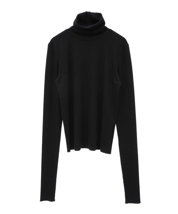 earth music&ecology リブタートルネックプルオーバー Black