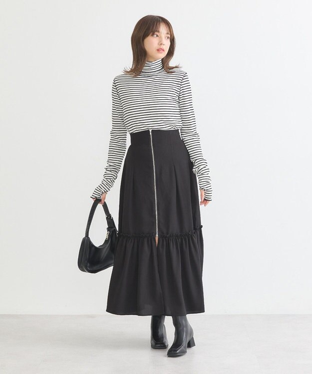 earth music&ecology リブタートルネックプルオーバー Border