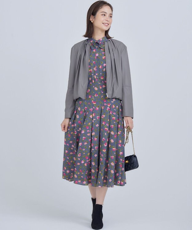 組曲 カッティングローズプリント ワンピース ピンク系5