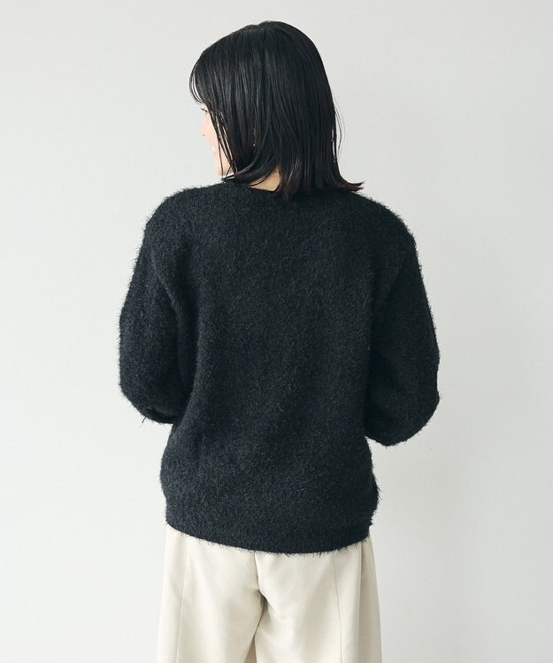 CRAFT STANDARD BOUTIQUE 洗える/ビスチェ付きシャギーニットプルオーバー Black