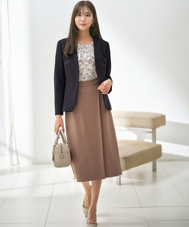 ANY SIS 【保温効果/ストレッチ】シリーズ累計13万枚突破！ビューティサーモ ノーカラージャケット ネイビー