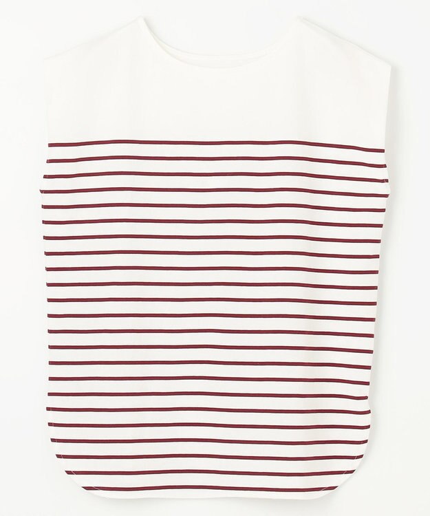 ANY 【接触冷感・UVケア】TCオーガビッツボーダー Tシャツ オフ×ローズ