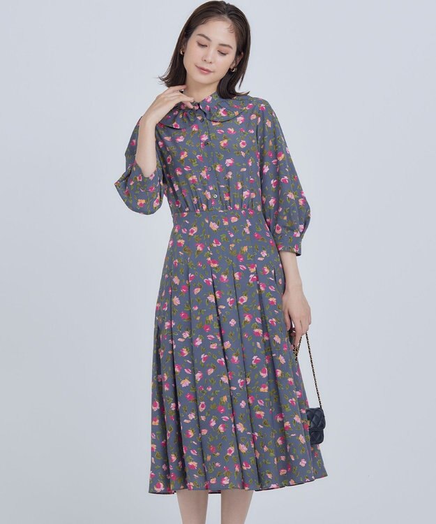 組曲 S カッティングローズプリント ワンピース ピンク系5