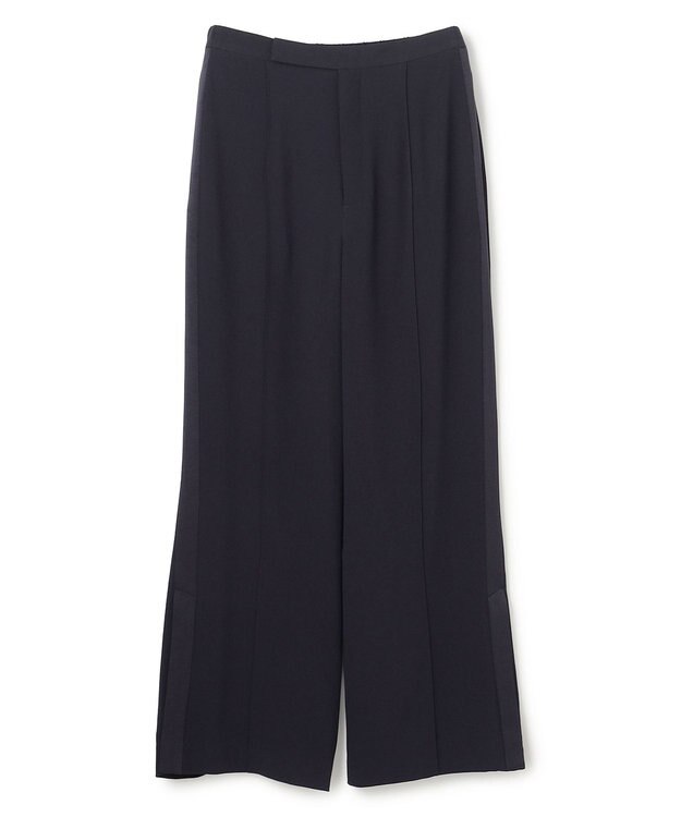 uncrave バックサテンジョーゼット フレアパンツ ネイビー