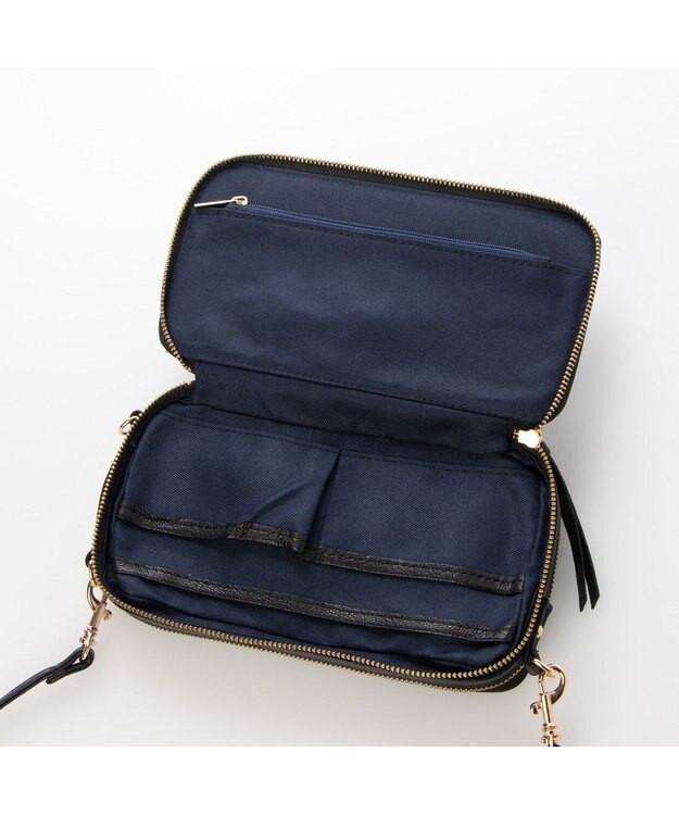 UNBILLION ペルケ perche / 縦横2wayウォレットショルダー ブラックドット